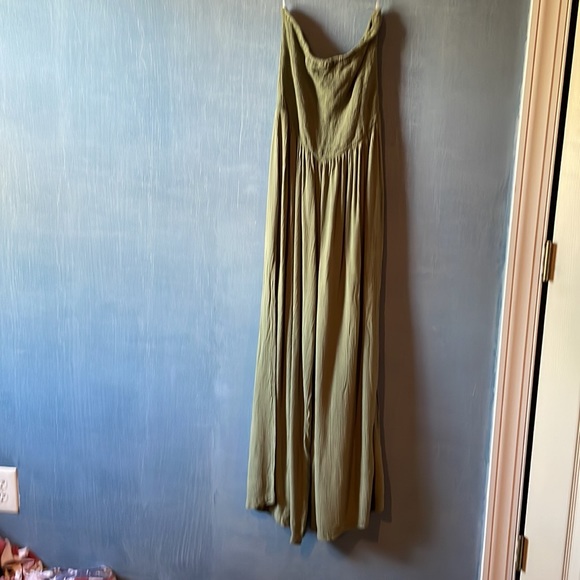 Army green strapless jumpsuit - Picture 2 of 5